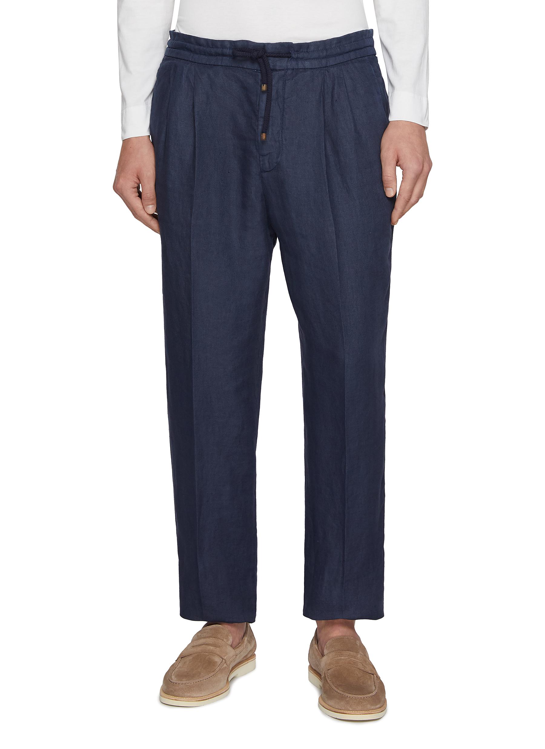 BRUNELLO CUCINELLI | Drawstring Waist Double Pleat LinenPants