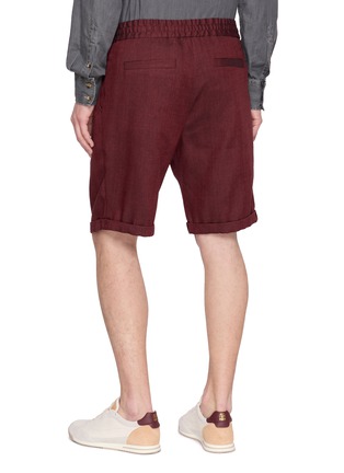Back View - Click To Enlarge - BRUNELLO CUCINELLI - Elasticated Drawstring Bermuda Pants
