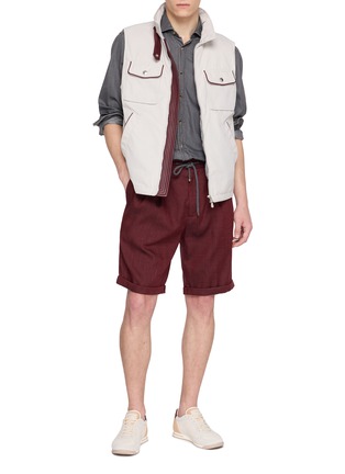 Figure View - Click To Enlarge - BRUNELLO CUCINELLI - Elasticated Drawstring Bermuda Pants