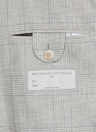 Detail View - Click To Enlarge - BRUNELLO CUCINELLI - Glen Check Double Breasted Blazer