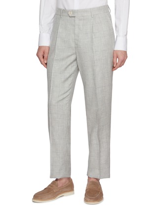 Back View - Click To Enlarge - BRUNELLO CUCINELLI - Glen Check Double Breasted Blazer