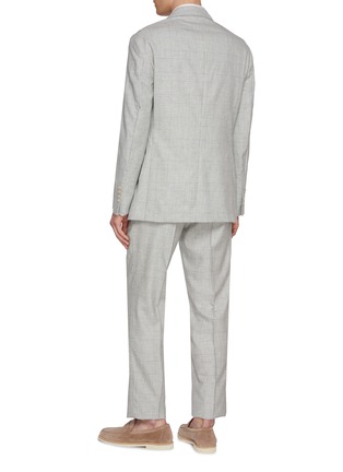 Front View - Click To Enlarge - BRUNELLO CUCINELLI - Glen Check Double Breasted Blazer