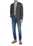 Figure View - Click To Enlarge - BRUNELLO CUCINELLI - Spread Collar Knit Polo Shirt