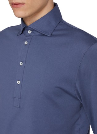  - BRUNELLO CUCINELLI - Long Sleeve Cotton Polo Shirt