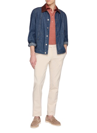 Figure View - Click To Enlarge - BRUNELLO CUCINELLI - Ribbed Trim Chest Pocket Leather Vest