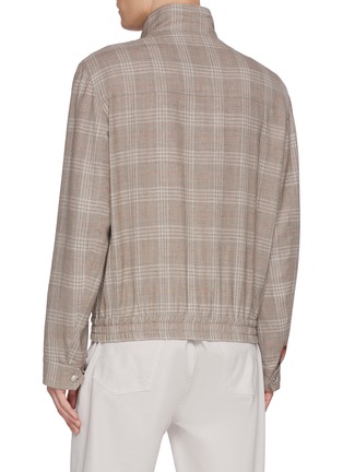 Back View - Click To Enlarge - BRUNELLO CUCINELLI - Zip Up Wool Silk Linen Jacket