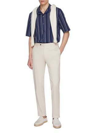 Figure View - Click To Enlarge - BRUNELLO CUCINELLI - Chalk Striped Cotton Shirt