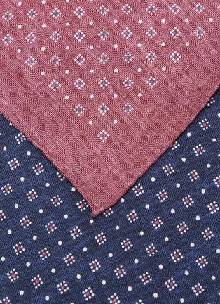 Detail View - Click To Enlarge - BRUNELLO CUCINELLI - Pattern Silk Pocket Square