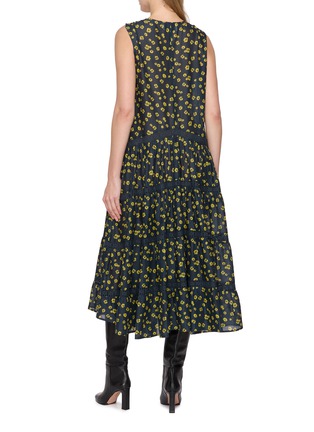 Back View - Click To Enlarge - MERLETTE - Sleeveless Tiered V-Neck Cotton Dress