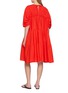 Back View - Click To Enlarge - MERLETTE - Draped Tiered Ruched Yoke Cotton Dress
