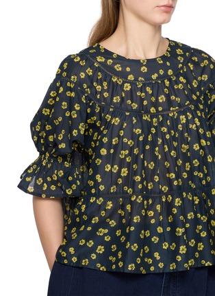  - MERLETTE - Rounded Yoke Tiered Cotton Top