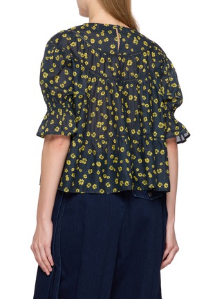 Back View - Click To Enlarge - MERLETTE - Rounded Yoke Tiered Cotton Top