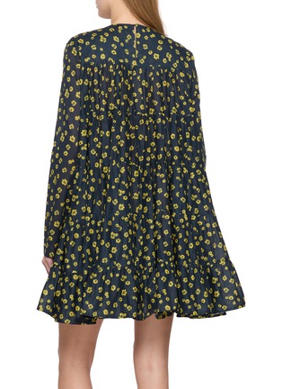 Back View - Click To Enlarge - MERLETTE - Voluminous Tiered Cotton Mini Dress