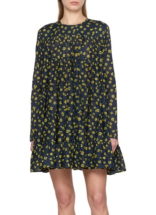 Main View - Click To Enlarge - MERLETTE - Voluminous Tiered Cotton Mini Dress