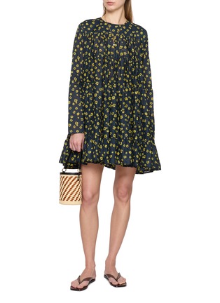 Figure View - Click To Enlarge - MERLETTE - Voluminous Tiered Cotton Mini Dress