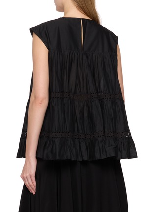 Back View - Click To Enlarge - MERLETTE - Cap Sleeve Tiered Cotton Blouse