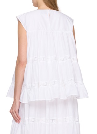 Back View - Click To Enlarge - MERLETTE - Cap Sleeve Tiered Cotton Blouse