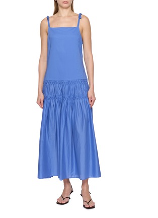 Main View - Click To Enlarge - MERLETTE - Hand Smocked Cotton Tiered Dress