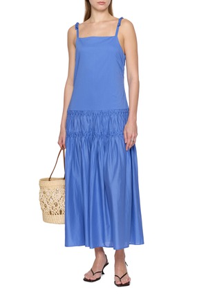 Figure View - Click To Enlarge - MERLETTE - Hand Smocked Cotton Tiered Dress