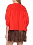 Back View - Click To Enlarge - MERLETTE - Smocked Pleated Sleeve Cotton Shirt
