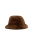 FJOLLA Faux Fur Bucket Hat — Dark Brown