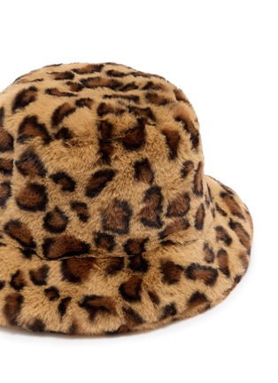 Detail View - Click To Enlarge - FJOLLA - Faux Fur Bucket Hat — Brown Leopard
