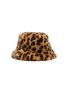FJOLLA Faux Fur Bucket Hat — Brown Leopard