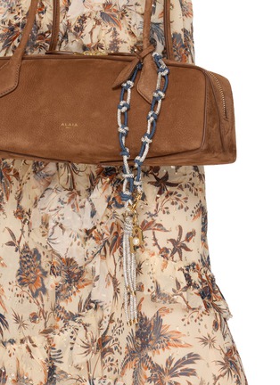 Front View - Click To Enlarge - ROSANTICA - Denim Bracelet Crystal Phone Strap