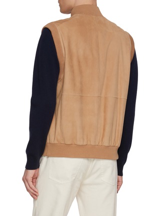 Back View - Click To Enlarge - BRUNELLO CUCINELLI - Zip Up Suede Vest