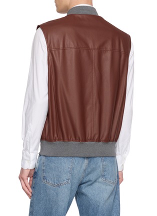 Back View - Click To Enlarge - BRUNELLO CUCINELLI - Short Sleeve Linen Cotton Polo Shirt