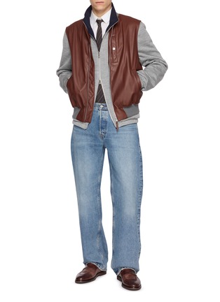 Figure View - Click To Enlarge - BRUNELLO CUCINELLI - Short Sleeve Linen Cotton Polo Shirt