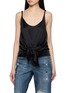 JW ANDERSON Knotted Waist Crinkle Silk Cami Top