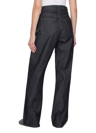 Back View - Click To Enlarge - JW ANDERSON - Twisted Dark Wash Workwear Jeans
