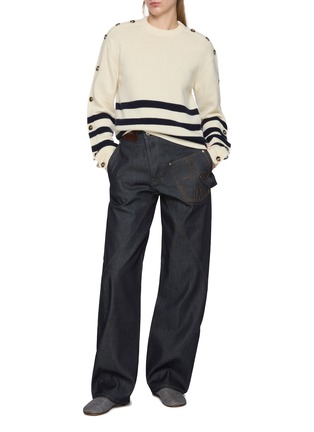 Figure View - Click To Enlarge - JW ANDERSON - Twisted Dark Wash Workwear Jeans