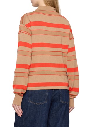 Back View - Click To Enlarge - JW ANDERSON - Knitted Striped Rugby Polo Shirt