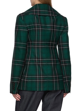 Back View - Click To Enlarge - JW ANDERSON - Cinched Waist Plaid Double Breasted Blazer