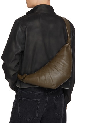 Figure View - Click To Enlarge - LEMAIRE - Medium Croissant Grained Leather Crossbody Bag