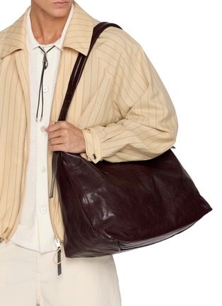 Figure View - Click To Enlarge - LEMAIRE - Belted Leather Hobo Bag