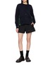 Figure View - Click To Enlarge - SACAI - Bifabric Floral Panel Cotton Knit Cardigan