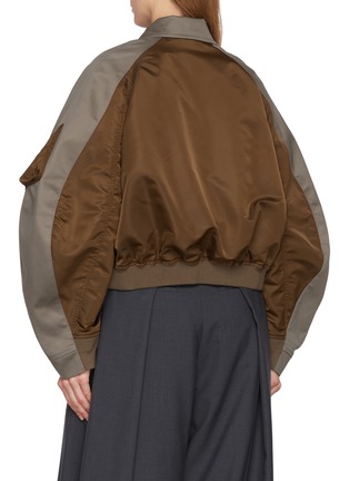 Back View - Click To Enlarge - SACAI - Hybrid Raglan Sleeve Bomber Jacket