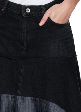  - SACAI - Asymmetrical Dark Wash Denim Midi Skirt