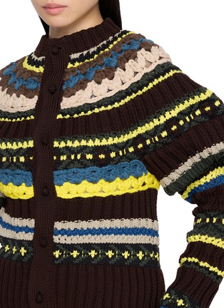  - SACAI - Juliet Sleeve Fair Isle High Neck Knit Cardigan