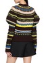 Back View - Click To Enlarge - SACAI - Juliet Sleeve Fair Isle High Neck Knit Cardigan