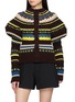 SACAI Juliet Sleeve Fair Isle High Neck Knit Cardigan