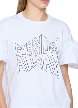  - SACAI - Everyday Allday Print Drama Sleeve Cotton T-Shirt