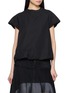 Main View - Click To Enlarge - SACAI - Cap Sleeve Open Back Poplin Top