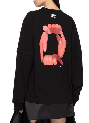 Back View - Click To Enlarge - SACAI - Geoff Graphic Printed Cotton Sweater