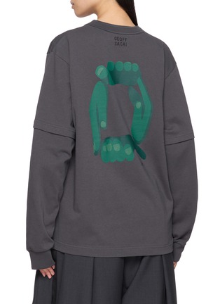 Back View - Click To Enlarge - SACAI - Geoff Graphic Printed Cotton Sweater