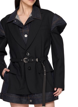  - SACAI - Layered Belted Drape Sleeve Dress