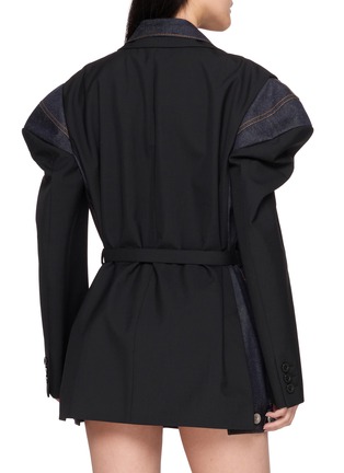 Back View - Click To Enlarge - SACAI - Layered Belted Drape Sleeve Dress